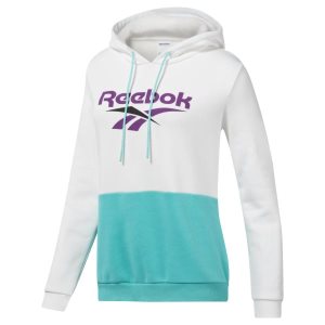 Bluza Z Kapturem Damskie Reebok Classic Vector Białe/Turkusowe PL 17APYGF